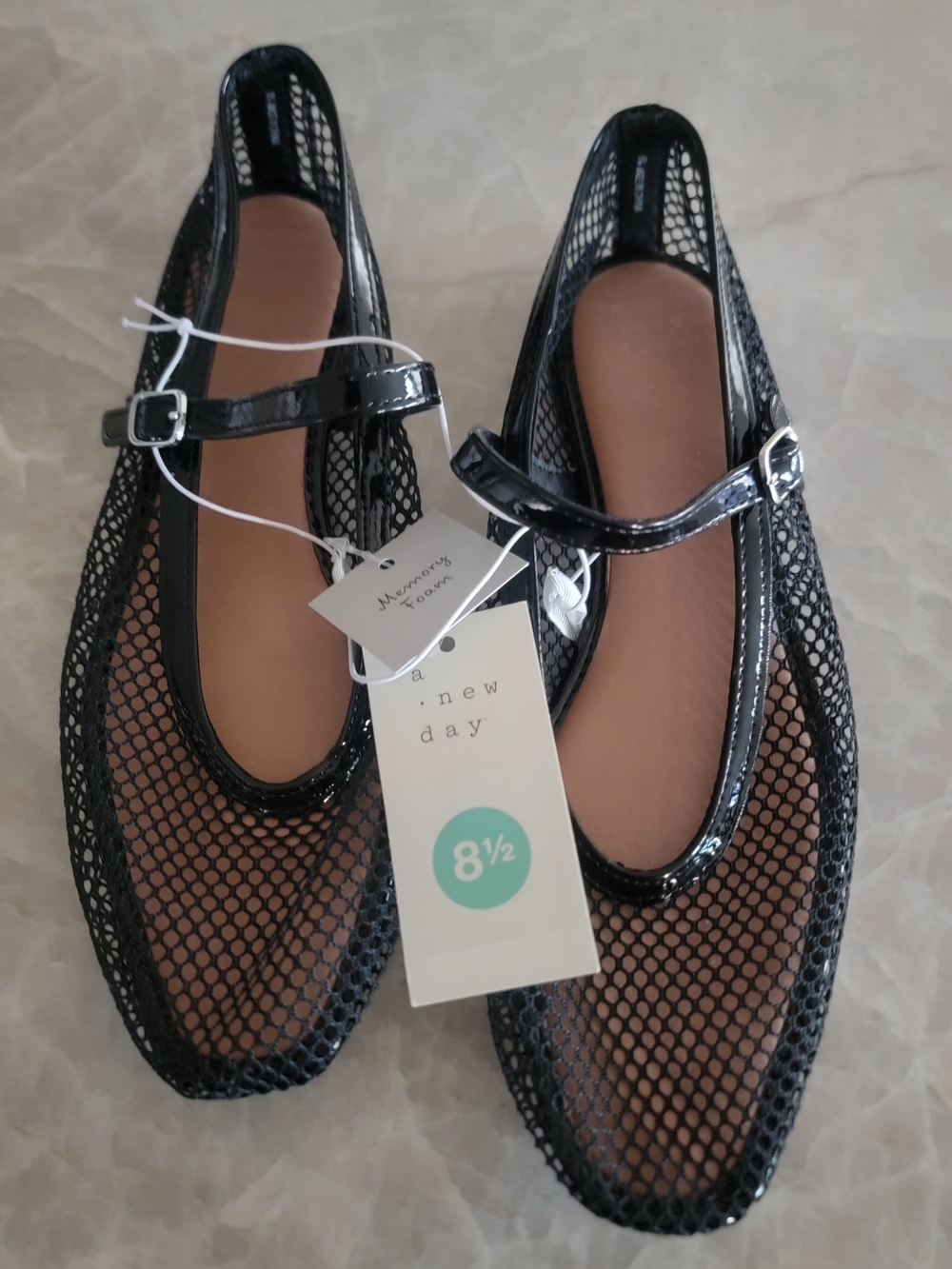a new day Black Mesh Mary Jane Flats with Buckle - Picture 4 of 16